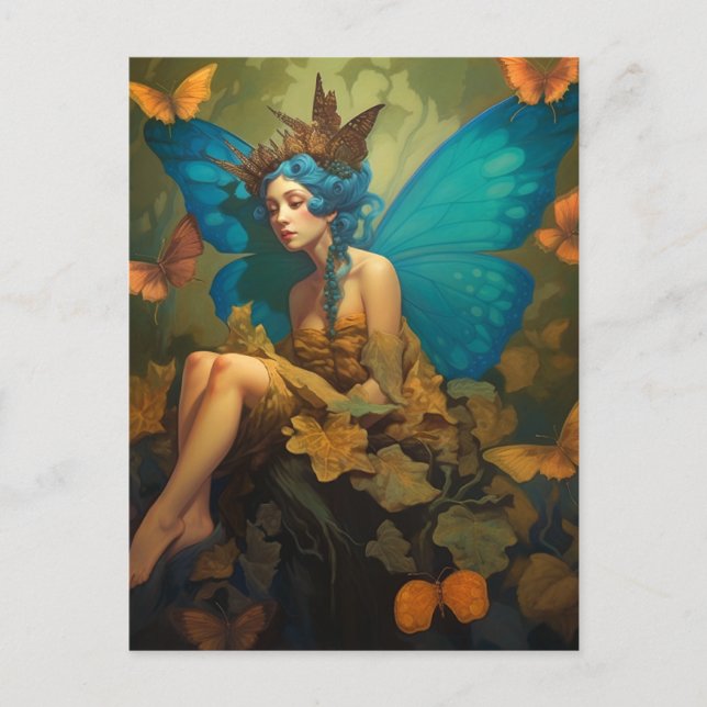 Cartão Postal Fada Mulher Fantasy Art (Frente)