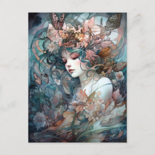 Cartão Postal Fada Mulher Surreal Fantasy Art