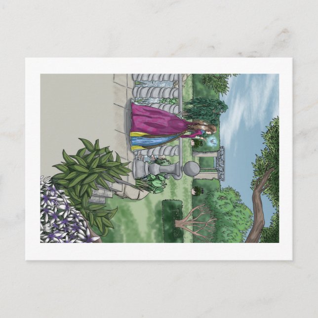 Cartão Postal Fada no Jardim (Frente)