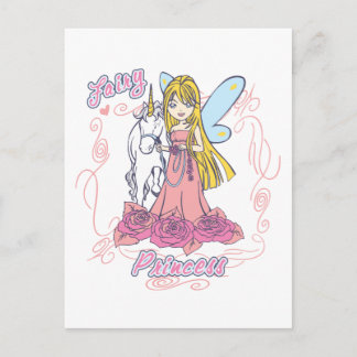 Cartão Postal Fada Princesa Toddler Baby
