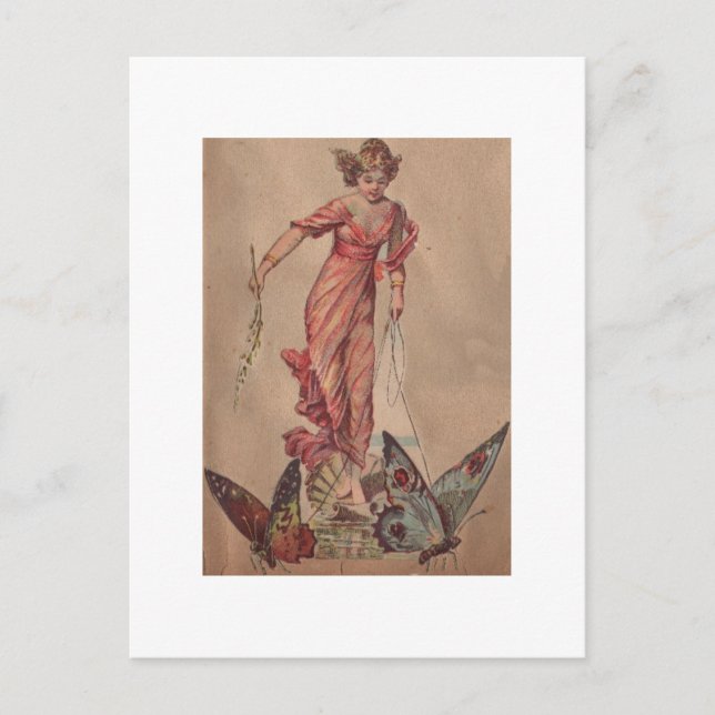 Cartão Postal Fada Rosa (Frente)