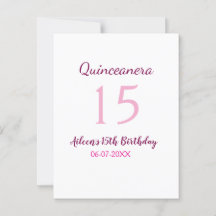 Fada rosa 15º aniversário simples moder quinceaner