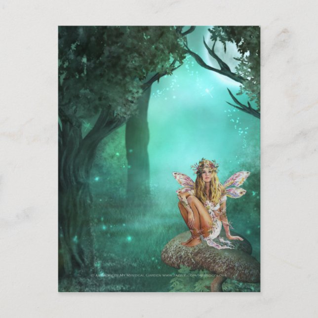 Cartão Postal Fada Sentada num Cartão-postal 2 (Frente)