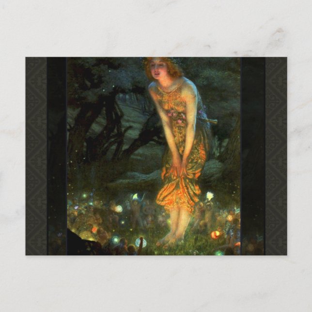 Cartão Postal Fadas do Círculo Láteo Fairies no meio da véspera  (Frente)