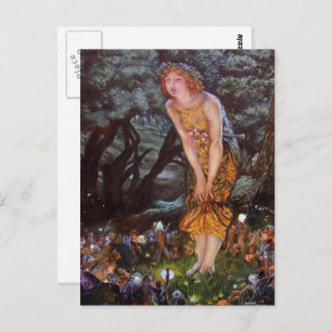 Cartão Postal Fadas numa Noite de Verão em Meninas Sonham