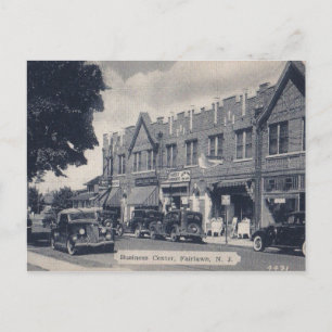 Cartão Postal Fair Lawn, Nova Jersey, Centro de Negócios, Vintag