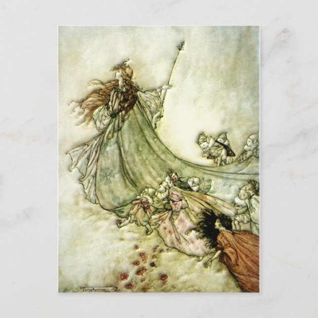 Cartão Postal Fairies - Arthur Rackham (Frente)