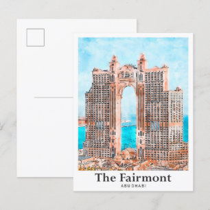 Cartão Postal Fairmont Abu Dhabi Watercolor Sketch