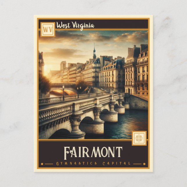 Cartão Postal Fairmont, Virgínia Ocidental | Vintage (Frente)
