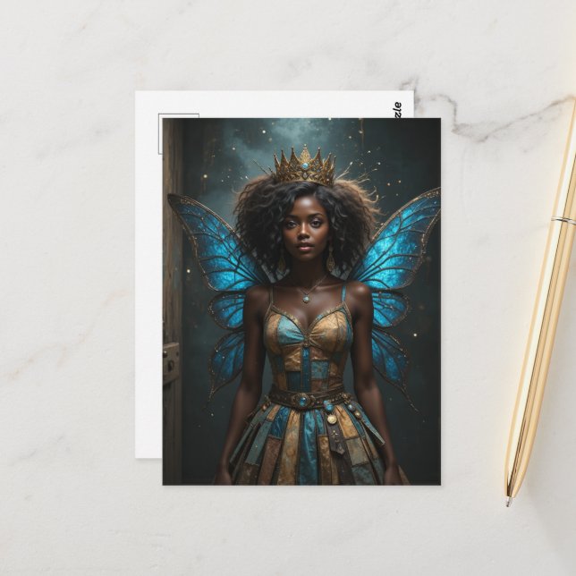 Cartão Postal Fairy in an Upcycled Dress (Frente/Verso In Situ)