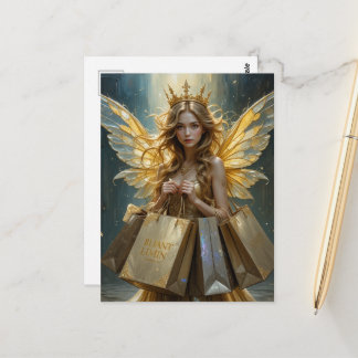 Cartão Postal Fairy on a Shopping Spree