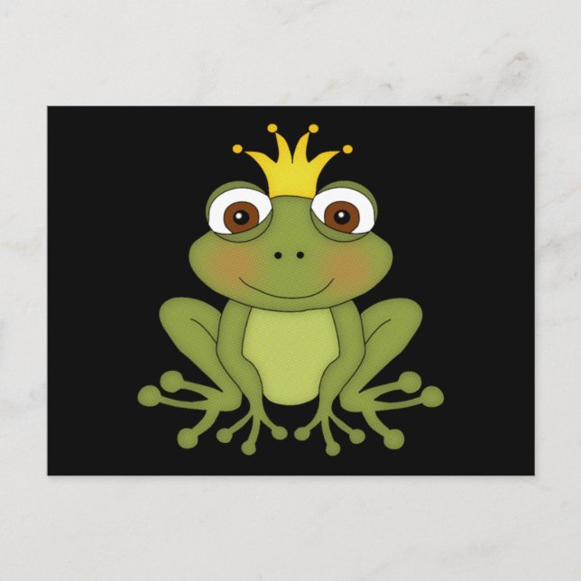 Cartão Postal Fairy Tale Frog Prince with Crown (Frente)