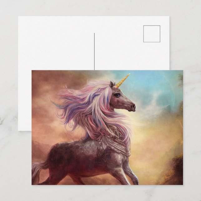Cartão Postal Fairytale unicorn (Frente/Verso)