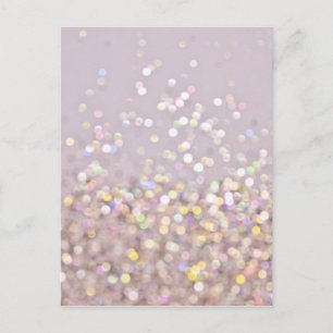 Cartão Postal Faíscas de Bokeh de Pastel Suave