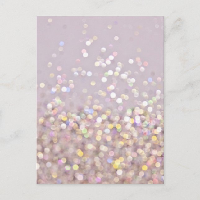 Cartão Postal Faíscas de Bokeh de Pastel Suave (Frente)