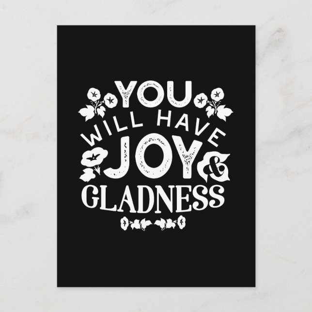 Cartão Postal Faith and Happiness – Joy and Gladness Quotes (Frente)