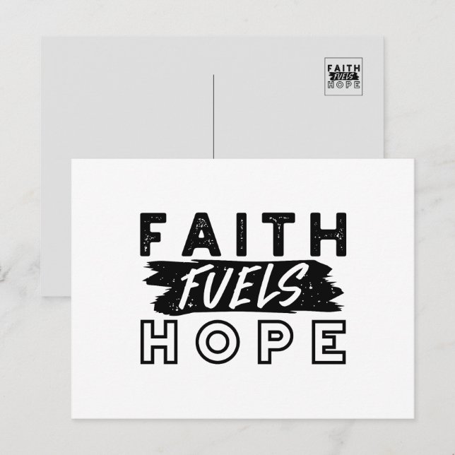 Cartão Postal Faith Fuels Hope Quote – Uplifting Christian Art (Frente/Verso)