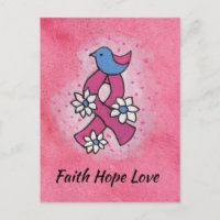Faith Hope ama Câncer da mama Oração Rosa Fita