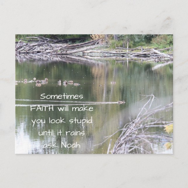 Cartão Postal Faith Inspirational Humor Quote Bíblia Christian M (Frente)