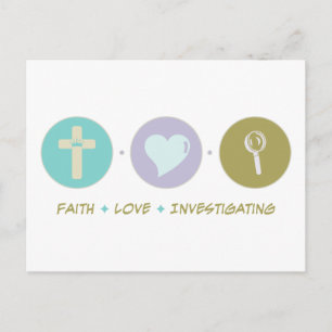Cartão Postal Faith Love Investigando