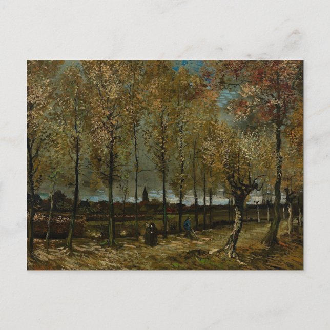 Cartão Postal Faixa com Poplars perto de Nuenen - Van Gogh - c18 (Frente)