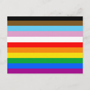 Cartão Postal Faixa de Sinalizador de Progresso LGBTQ+