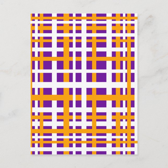 Cartão Postal Faixas de Interceptação Púrpura e Laranja (Frente)