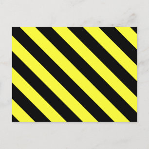 Cartão Postal faixas diagonais preto e amarelo