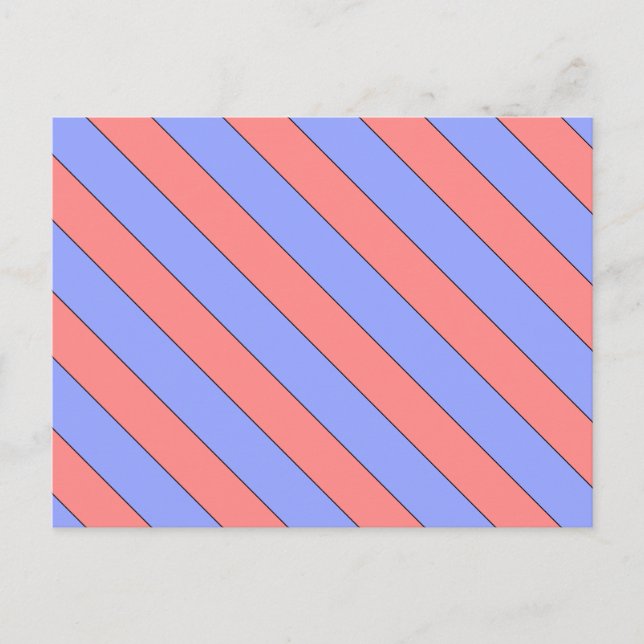 Cartão Postal faixas diagonais rosa e roxo (Frente)