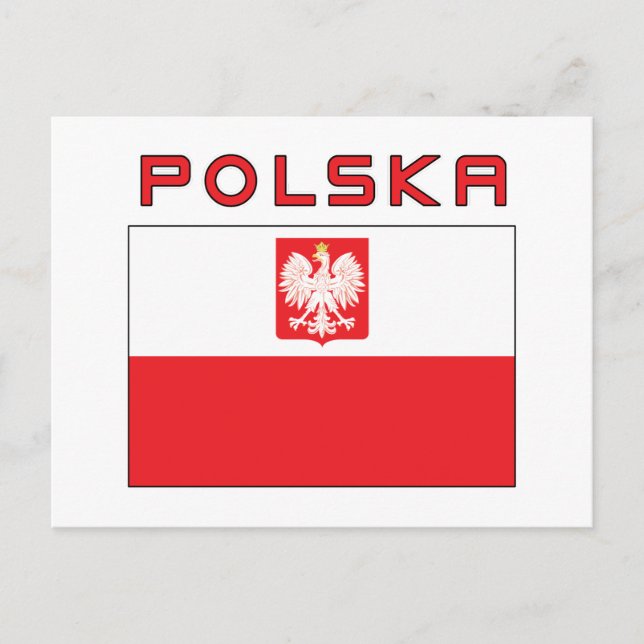 Cartão Postal Falcão Polonês - Bandeira Com Polska (Frente)