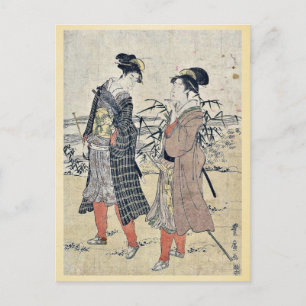 Cartão Postal Falcoaria transformada por Utagawa, Toyohiro Ukiyo