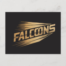 Cartão Postal Falcons Golden Speed Typography Design