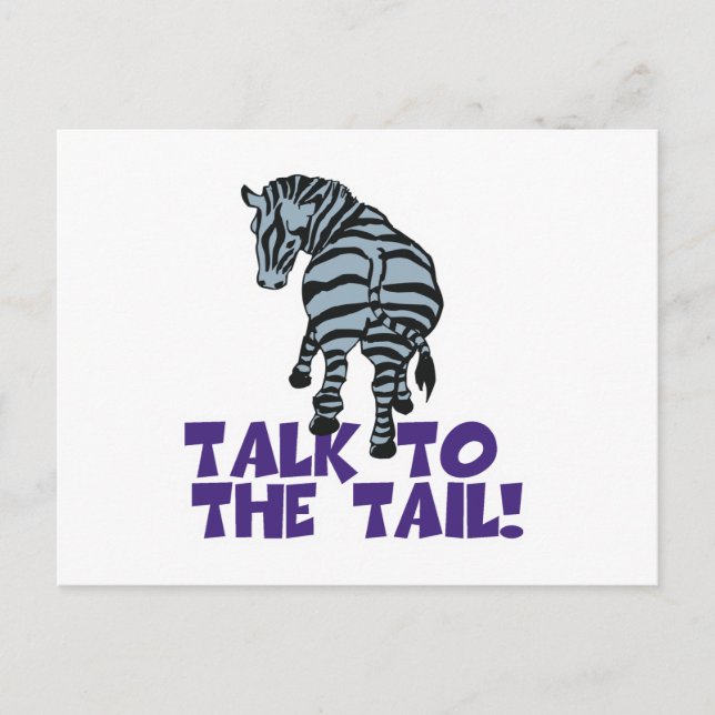 Cartão Postal Fale com a Zebra do Rabo (Frente)