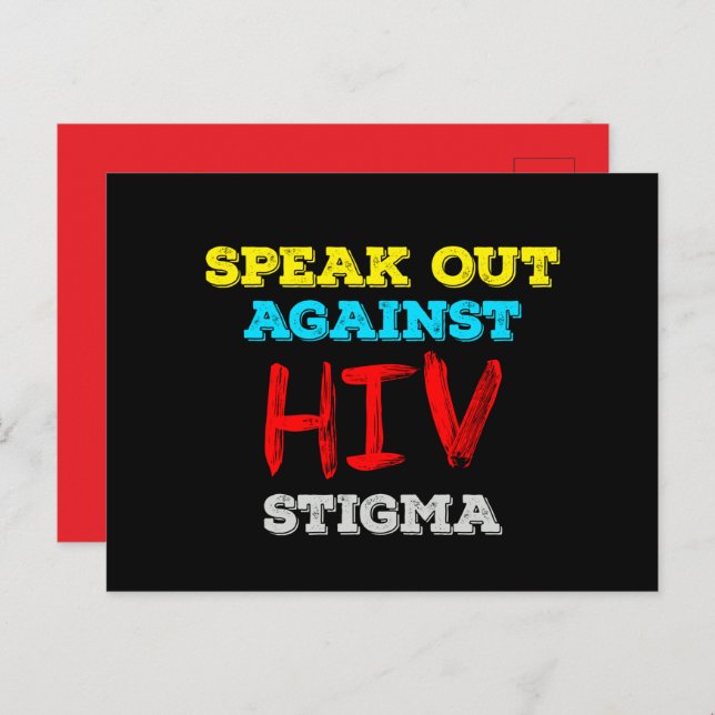 Cartão Postal Fale Contra o Estigma do HIV - Sensibilização para (Frente/Verso)
