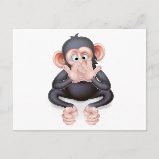 Cartão Postal Fale Sem Macaco De Cartoon Mau (Frente)