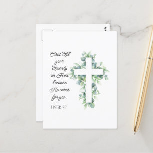 Cartão Postal Fale toda a sua ansiedade sobre ele Eucalyptus Cro