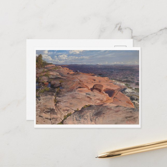 Cartão Postal Falésias costeiras em Villinki, Helmi Biese (Frente/Verso In Situ)