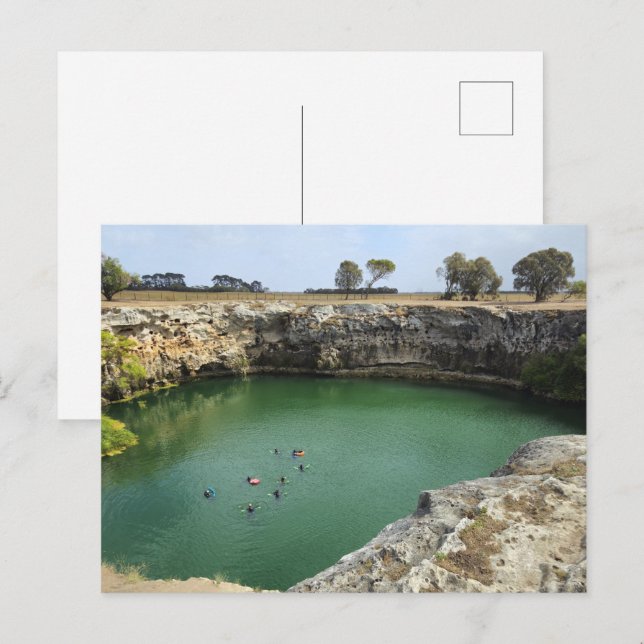 Cartão Postal Falésias de Calcário e Águas Esmeralda (Frente/Verso)