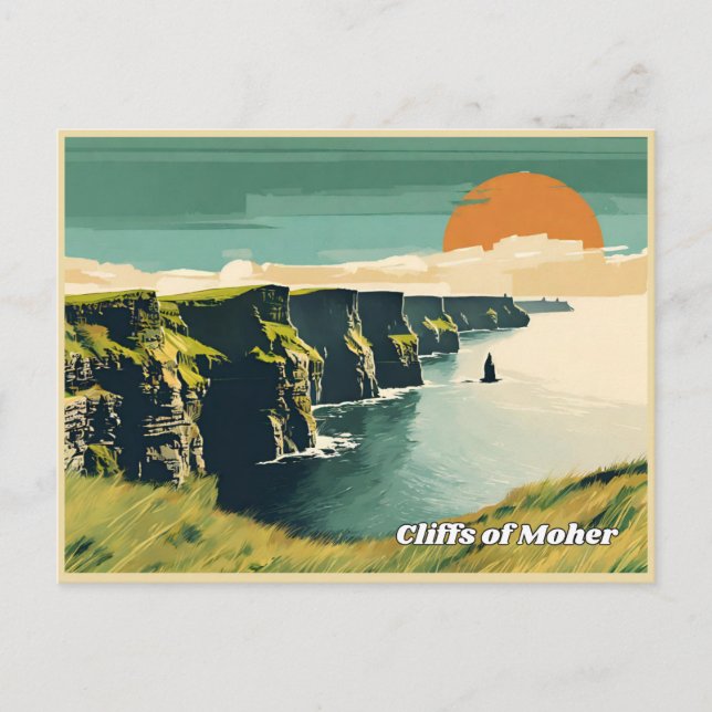 Cartão Postal Falésias de Moher, Irlanda (Frente)