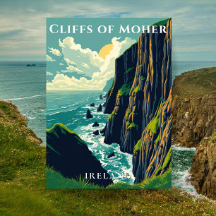 Cartão Postal Falésias de Moher Irlanda Costa