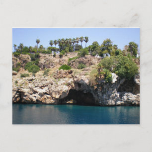 Cartão Postal Falésias de montanha com mar Mediterrâneo
