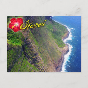 Cartão Postal Falésias Marinhas em Molokai, Havaí