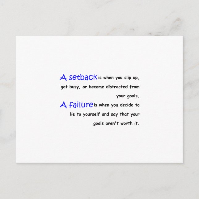 Cartão Postal Falha de Setback Vs. (Frente)