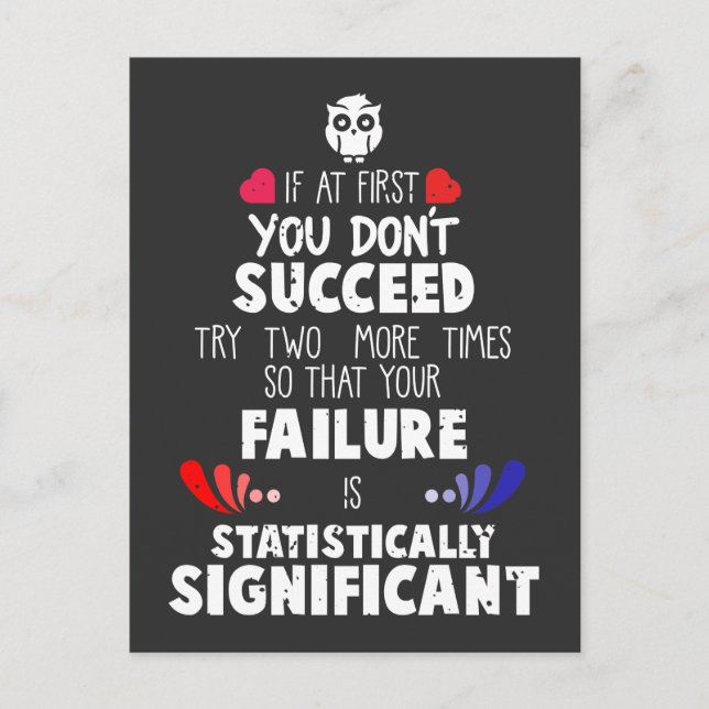 Cartão Postal Falha e sucesso da ciência do Nerd de Química (Frente)