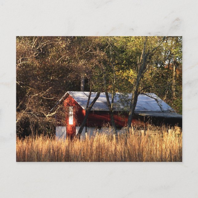 Cartão Postal Fall Barn em Maryland Central (Frente)