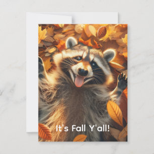 Cartão Postal Fall Bobo Raccoon personalizável