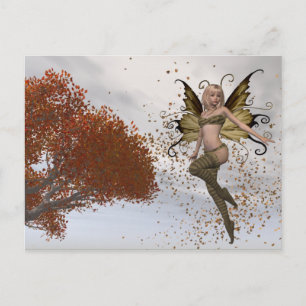 Cartão Postal Fall Faerie Design 1 - Cartão-postal Fantástico