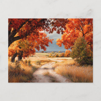 Cartão Postal Fall Nature Scene AutumnFall Leaves Landscape
