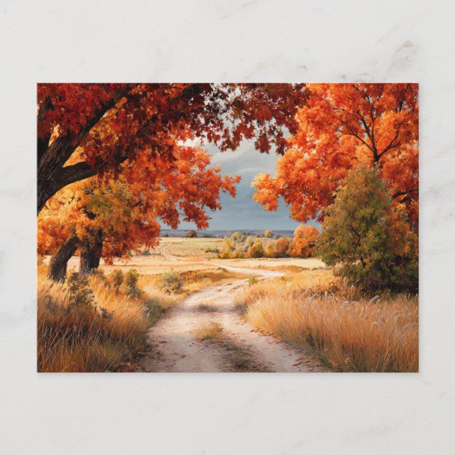 Cartão Postal Fall Nature Scene AutumnFall Leaves Landscape (Frente)