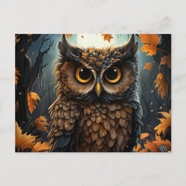 Cartão Postal Fall Owl (Frente)